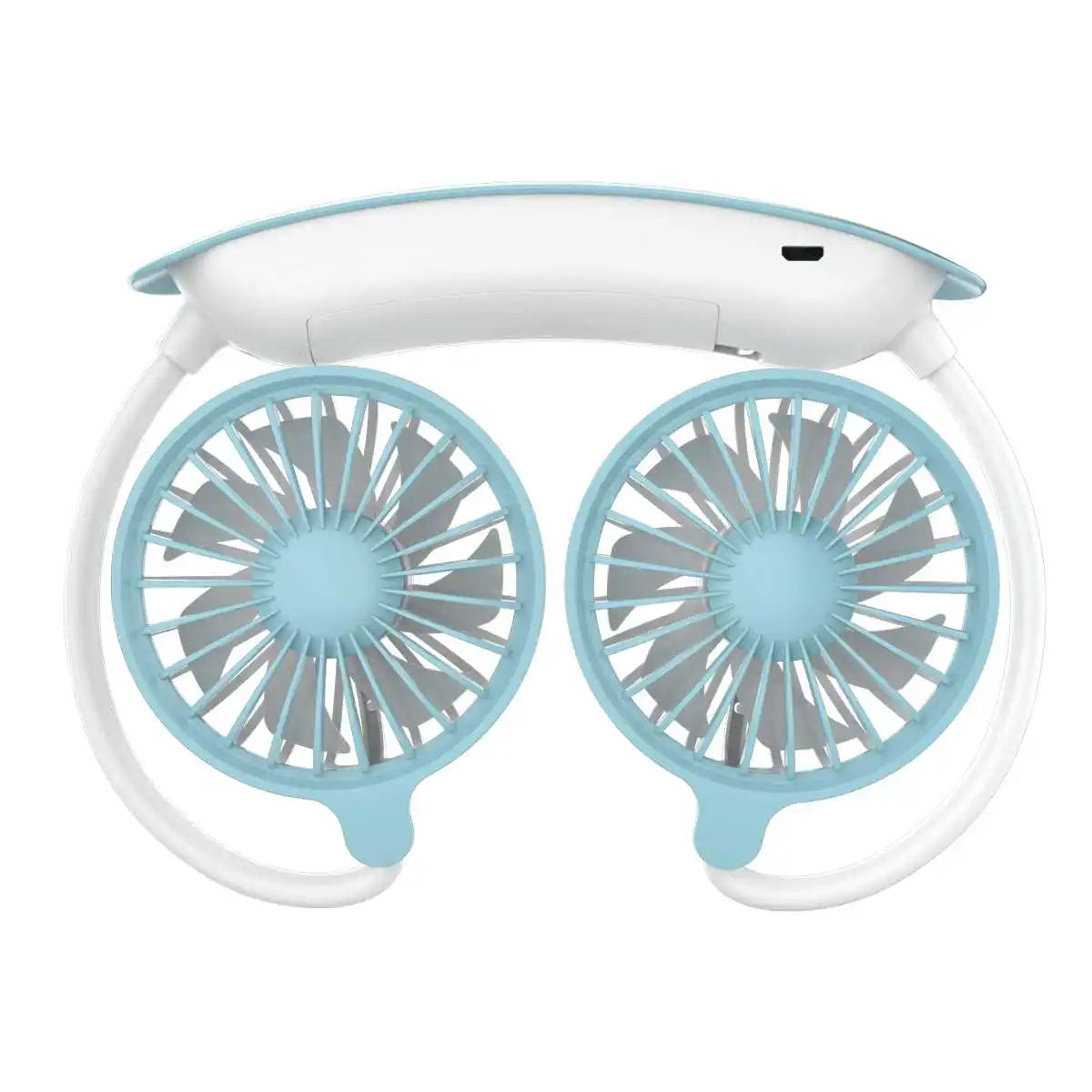 Ventilateur portable double rechargeable USB — 3 vitesses, pliable, idéal extérieur