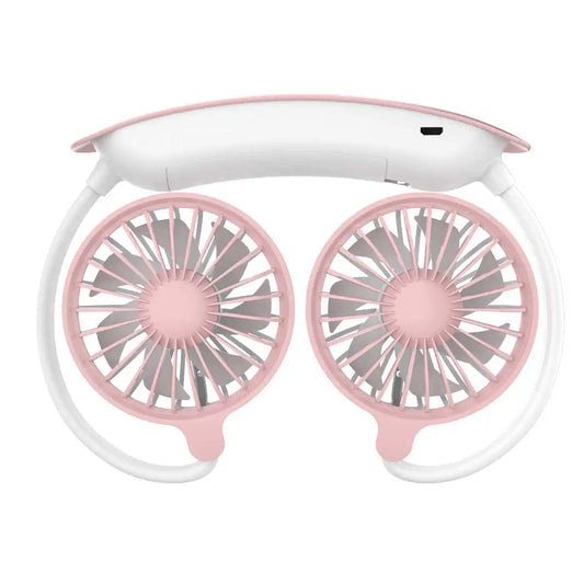 Ventilateur portable double rechargeable USB — 3 vitesses, pliable, idéal extérieur